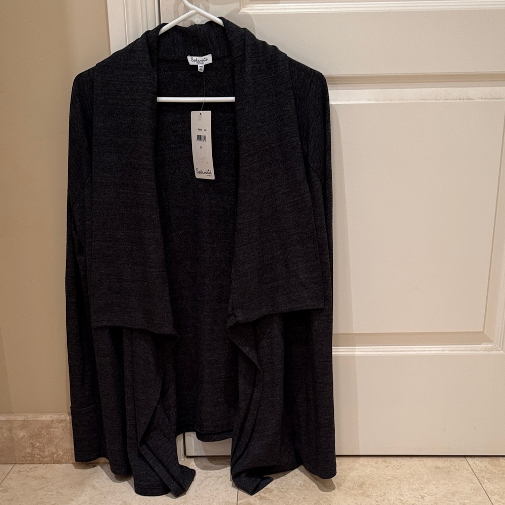 Splendid Dark Gray Open Front Cardigan